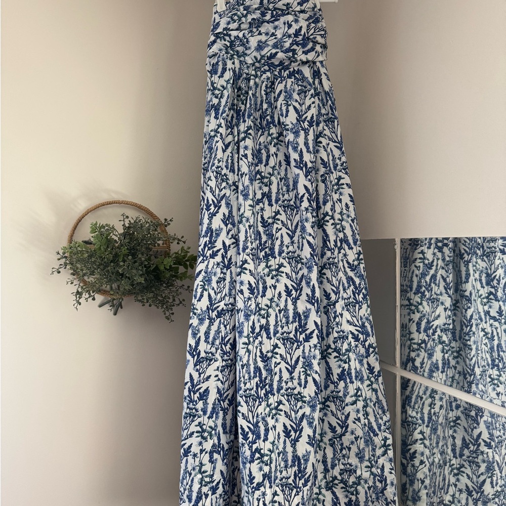 J. Crew Blue and White Floral Maxi Dress
